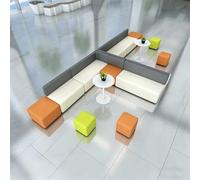 Ensemble canapé modulable avec table basse et tabourets, design flexible épissure libre pour bureau, librairie et espaces de loisirs