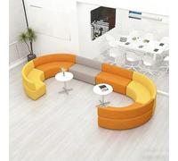 Ensemble canapé modulable et table basse avec coussins haute densité et structure en bois massif pour bureau, bibliothèque et espaces commerciaux