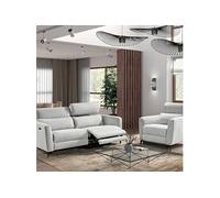 MUMBAI - Ensemble Canapé Relax 3 Places et 1 Fauteuil Electriques Gris Clair - Altobuy Gris