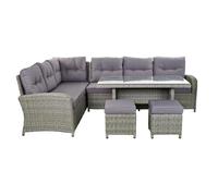 Salon de jardin dkd home decor rotin gris 4 pieces 4 personnes gris