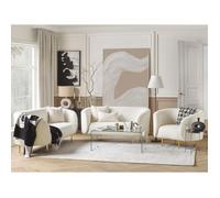 Ensemble canapés 2 + 3 places et fauteuil blanc LOEN