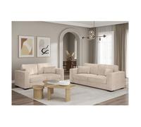 Ensemble canapés 2 places et 3 places BELAMI en velours côtelé - Beige