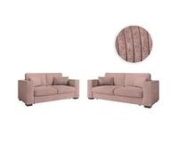 Ensemble canapés 2 places et 3 places BELAMI en velours côtelé - Rose