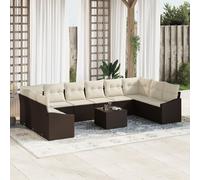 Ensemble Canapés Jardin Vidaxl Pack De 11 Beige Poly Rattan
