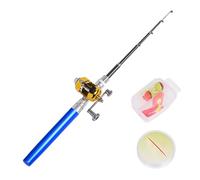 Ensemble canne à pêche et moulinet - Barre de poche portable pour stylo de pêche, petit bâton de 1 mètre | Engrenage portable avec moulinet de tambour pour randonneurs, amis, famille