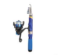 Ensemble canne à pêche et moulinet Compact 2 4 m avec construction télescopique en fibre de verre (2,4)