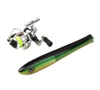Ensemble canne à pêche et moulinet - Poteau de poche portable pratique pour eau douce et salée | Station de matériel de moulage miniature télescopique professionnelle en d'aluminium de 1 m