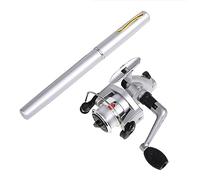 Ensemble canne à pêche et moulinet télescopique en alliage d'aluminium léger compact et extensible pour les amateurs de pêche sur glace, barrage, bateau, cadeau