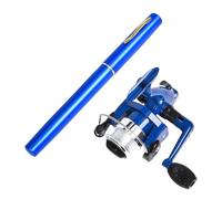 Ensemble canne à pêche pliable et moulin - Canne à pêche pliable avec moulin,99 cm de longueur, équipement portable non coulissant pour pêcheur, convient pour l'eau salée et l'eau douce sur le quai