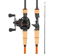 Ensemble Canne et Moulinet Pêche-VEVOR-Fibre de Carbone IM7-Modèle Casting Gaucher-6+1 Roulements