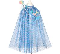 Ensemble cape sirène + diadème + baguette Marlya (5-7 ans)