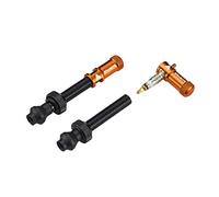 Ensemble Capuchons de Valve Granite Juicy Nipple et Tiges de Valve Presta, Capuchons de Protection de Pneu de Vélo avec Fonction de Retrait du Noyau de Valve (Orange)