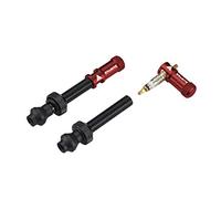 Paire de valves tubeless granite design juicy nipple 45 mm avec bouchons demonte obus rouge