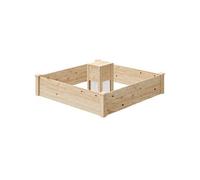 Outsunny Jardinière en Bois, carré Potager extérieur Bois avec bac à Compost, Design à Fond Ouvert, bac à Fleurs pour légumes Fleurs dans Jardin terrasse Patio, 123 x 123 x 25,5 cm, Bois Naturel