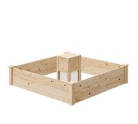 Ensemble Carré Potager Composteur Dim. Totales 123 X 123 X 25,5 Cm Bois Sapin Naturel