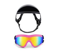Ensemble casque et lunettes de soleil pour animaux de compagnie avec doublure respirante et résistante aux chocs pour chiens de grande taille