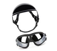 Ensemble casque et lunettes de soleil pour animaux de compagnie avec doublure respirante et résistante aux chocs pour chiens de grande taille
