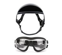 Ensemble casque et lunettes de soleil pour animaux de compagnie avec doublure respirante et résistante aux chocs pour chiens de grande taille