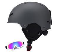 Ensemble Casque Et Masque de Ski pour Enfants - Casque de Snowboard Junior Certifié pour La SéCurité, AéRations de RéGulation Thermique, Casques pour Sports de Neige(Dark Gray,M(52-56CM))