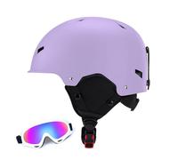 Ensemble Casque Et Masque de Ski pour Enfants - Casque de Snowboard Junior Certifié pour La SéCurité, AéRations de RéGulation Thermique, Casques pour Sports de Neige(Purple,L(56-60CM))