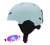 Ensemble Casque Et Masque de Ski pour Enfants - Casque de Snowboard Junior Certifié pour La SéCurité, AéRations de RéGulation Thermique, Casques pour Sports de Neige(Light Blue,S(48-54CM))