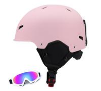Ensemble Casque Et Masque de Ski pour Enfants - Casque de Snowboard Junior Certifié pour La SéCurité, AéRations de RéGulation Thermique, Casques pour Sports de Neige(Light Pink,S(48-54CM))