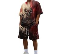 Ensemble casquette, écharpe pour homme, ensemble décontracté pour homme, t-shirt à manches courtes avec col rond, short avec imprimé , thème de vacances pour la vie quotidienne, gilet de