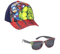 Ensemble casquette et lunettes de soleil Avengers - Multicolore - Protection UV 400 et filtre catégorie 3 - Casquette enfant avec velcro ajustable - Produit Original Fabriqué en Espagne