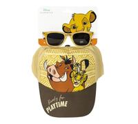 Ensemble Casquette et Lunettes de Soleil Roi Lion - Marron - Protection UV 400 et Filtre Catégorie 3 - Casquette Enfant avec Velcro Ajustable - Produit Original Fabriqué en Espagne