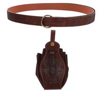Ensemble Ceinture Médiévale en Cuir Pochette et Accessoire Viking | Style Renaissance Vintage Marron, Transport Sécurisé de Petits Objets, pour Cosplay, Théâtre, Photos et Scènes de Cinéma