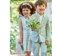 Ensemble céremonie chemise col Mao, veste et pantalon garçon vert d'eau 12A