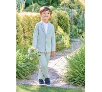 Ensemble céremonie chemise col Mao, veste et pantalon garçon vert d'eau 14A