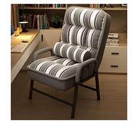 Ensemble chaise d'appoint et ottomane moderne du milieu du siècle en lin, inclinable avec repose-pieds pour petits espaces, salon et bureau