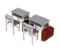 Ensemble chaise de bureau miniature et sac pour petits environnements d'apprentissage, maisons de poupées, meubles d'étude, sac à dos d'école, bureau miniature