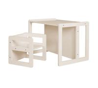 Ensemble Chaise et Table Évolutives pour Enfant ROBA - Tabouret et Banc Réversibles - 3 Hauteurs - Style Campagne - Beige Cachemire