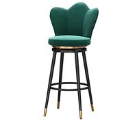 Ensemble chaises Bar en Velours pivotants avec tabourets Ronds arrière pour comptoir Cuisine, Hauteur de siè (Vert 65 cm)