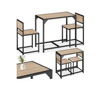 Ensemble chaises de salle à manger en bois et acier Bois clair industriel, Chêne Sonoma