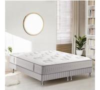 Ensemble CHALLENGE - Matelas ressorts ensachés + Sommier tapissier garnissage mémoire de forme 2x80x200