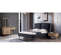 Ensemble chambre à coucher 4 pièces lit moderne de luxe 2 tables de nuit commode incluse