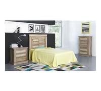 Ensemble chambre à coucher enfant, tete de lit + table de chevet + chiffonnier coloris chene vieilli -PEGANE- Bois G