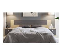 Ensemble chambre à coucher, tête de lit + table de chevet coloris puccini, graphite