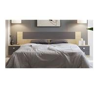 Ensemble chambre à coucher, tête de lit + table de chevet coloris puccini, graphite - PEGANE - Bois G