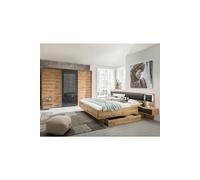 Ensemble chambre adulte complete Imitation chene poutre - 180 x 200 cm --
