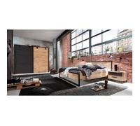 Ensemble chambre adulte complète Imitation chene poutre rechampis raw steel - 160 x 200 cm