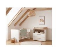 Ensemble Chambre Bébé 'Jimmy' - ROBA - Chambre Complète Trio - Blanc / Chêne