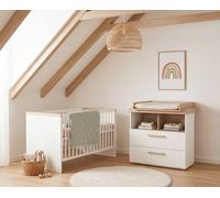 Ensemble Chambre Bébé 'jimmy' ? Set Duo ? Chambre Évolutive Au Design Scandinave Blanc TU