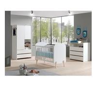 Ensemble chambre complète - Vipack - Lit bébé 60x120 - Commode 3 tiroirs et Armoire 2 portes Kiddy - Blanc