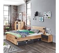 Ensemble chambre enfant/ado Imitation chene poutre - 90 x 200 cm -PEGANE- G