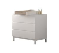 Ensemble chambre eva commode + plan à langer blanc