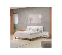 Ensemble chambre lit 160x200 et 2 chevets couleur blanc - -